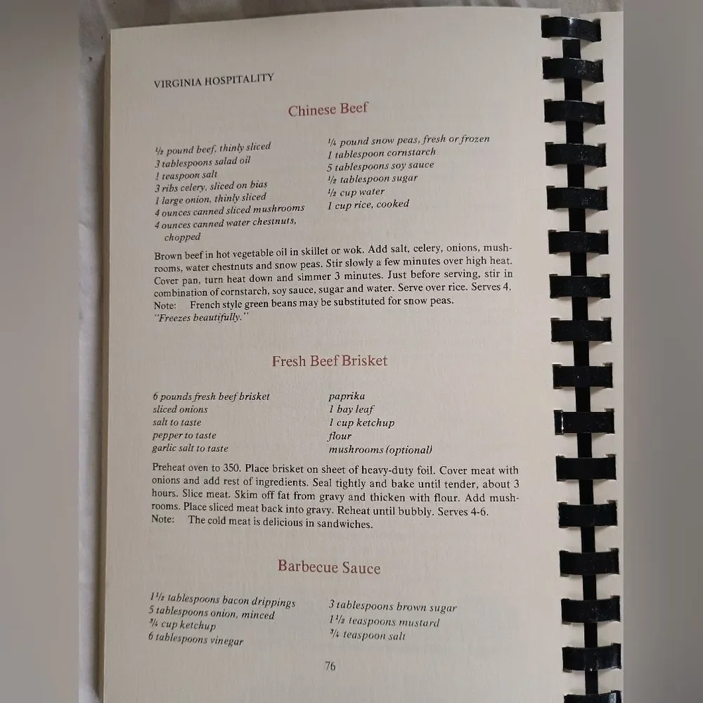 Collectible 1985 Virginia Hospitality Cookbook Junior League Hampton Roads, VA
